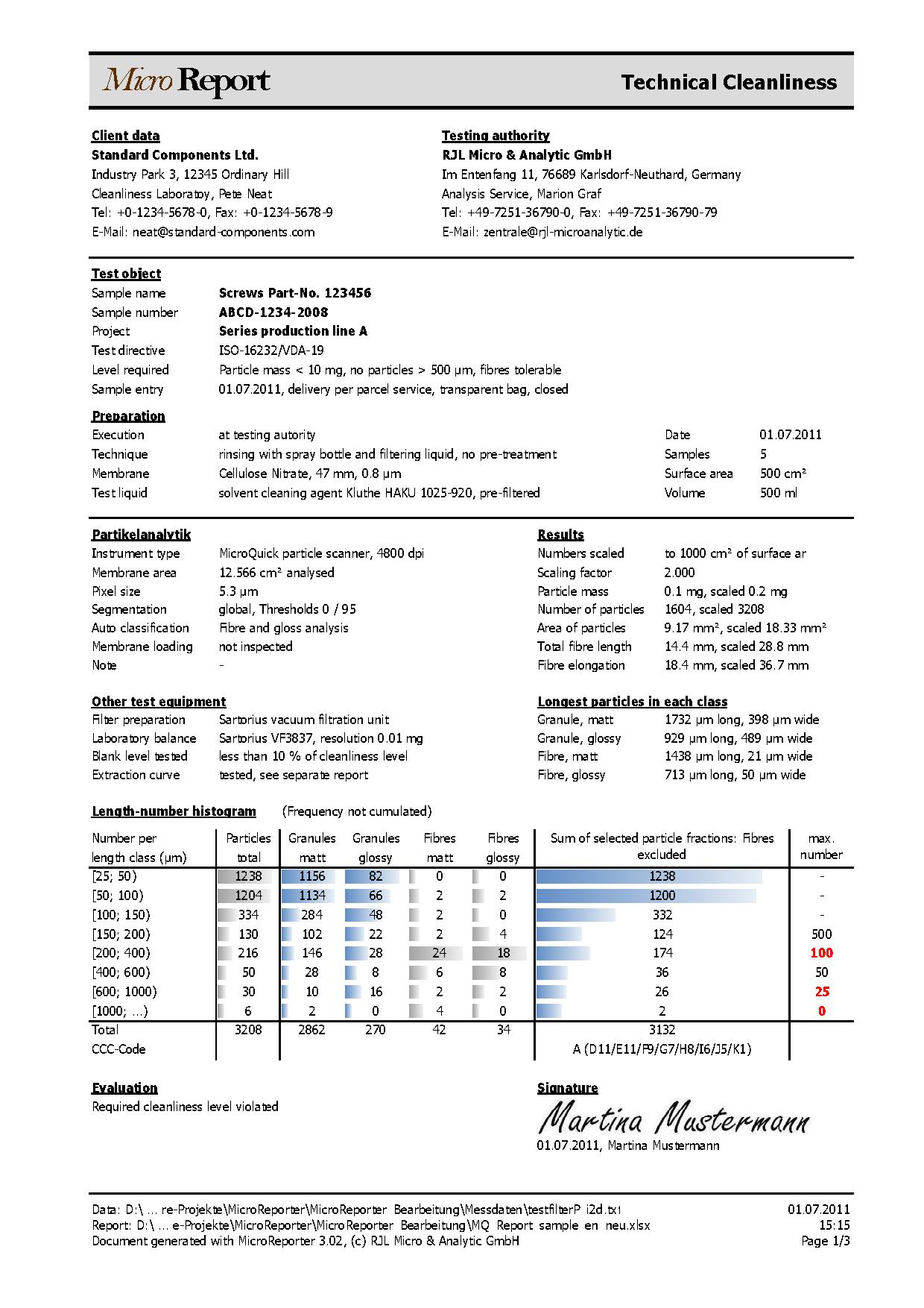 顆粒圖像分析儀測試報(bào)告
